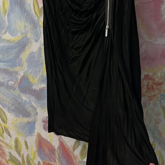 KAREN MILLEN KNIT ASYMMETRICAL RUCHING WITH ZIPPER HARDWADE SIZE 4 us - Picture 3 of 9